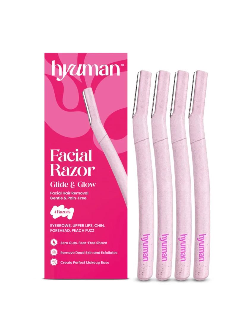 Facial Razor – Glide & Glow - (Pack of 4)